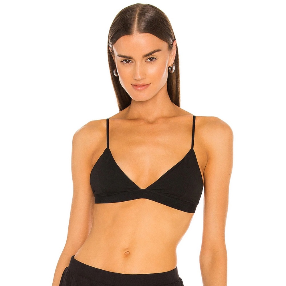 JONATHAN SIMKHAI Standard Mimi Matte Jersey Triangle Bralette in Black